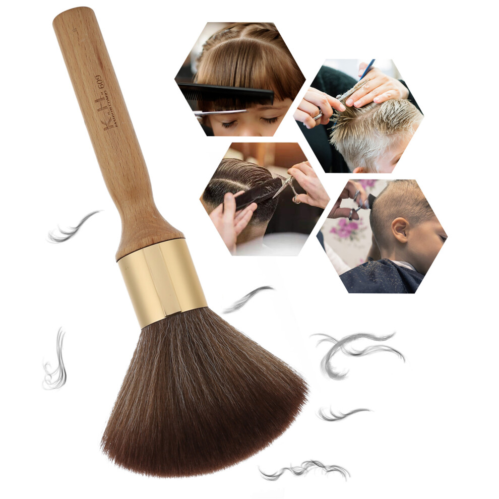 Wooden Hair Duster Brush Neck and Face Cleaner for Salon and Barber Shops