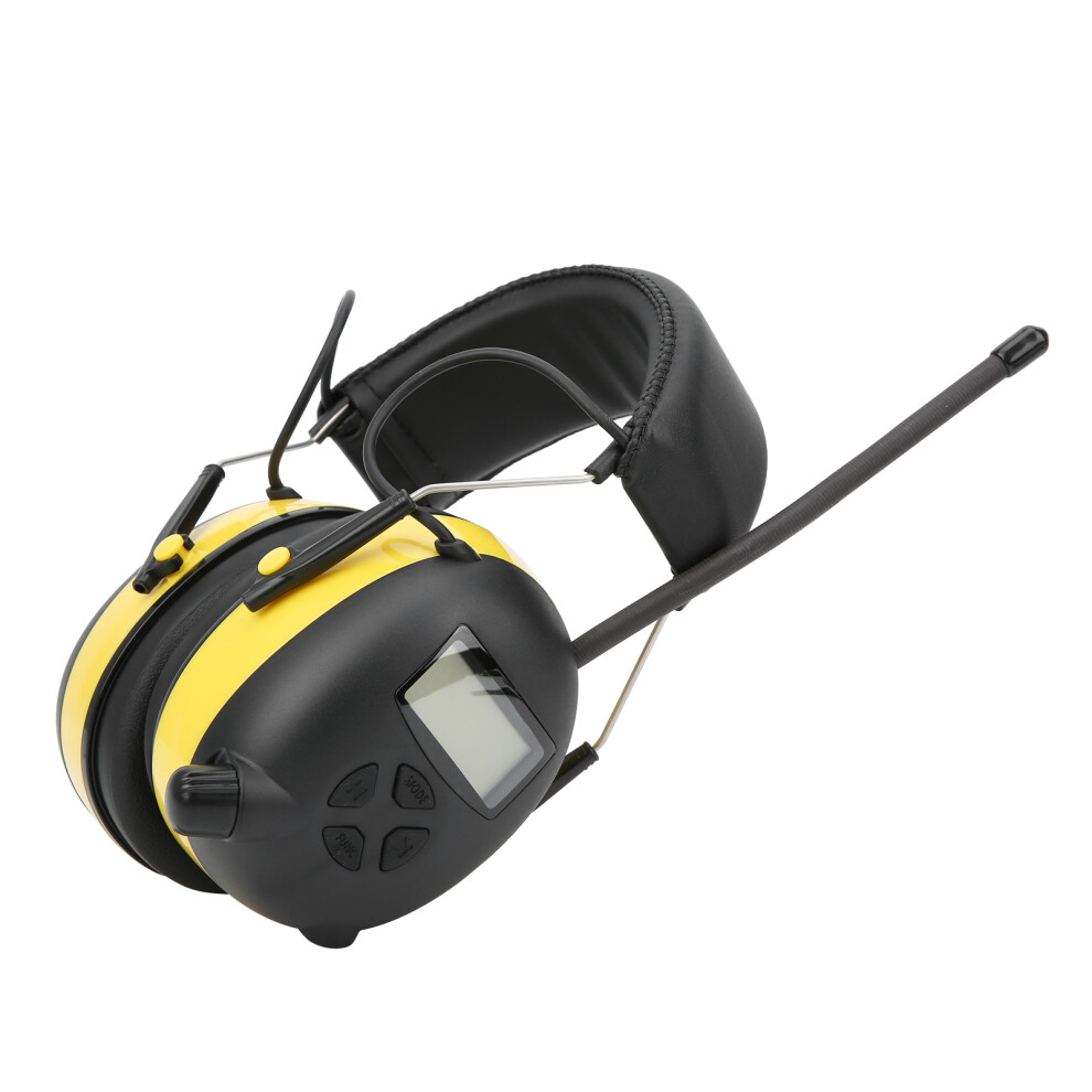 Electronic Noise Reduction Earmuff Hearing Protector Black-Yellow, 30 Db Nrr 9471388324971
