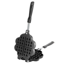DIY Waffeleisen Waffelkuchenform Aluminiumlegierung 35x14x3cm Schwarz