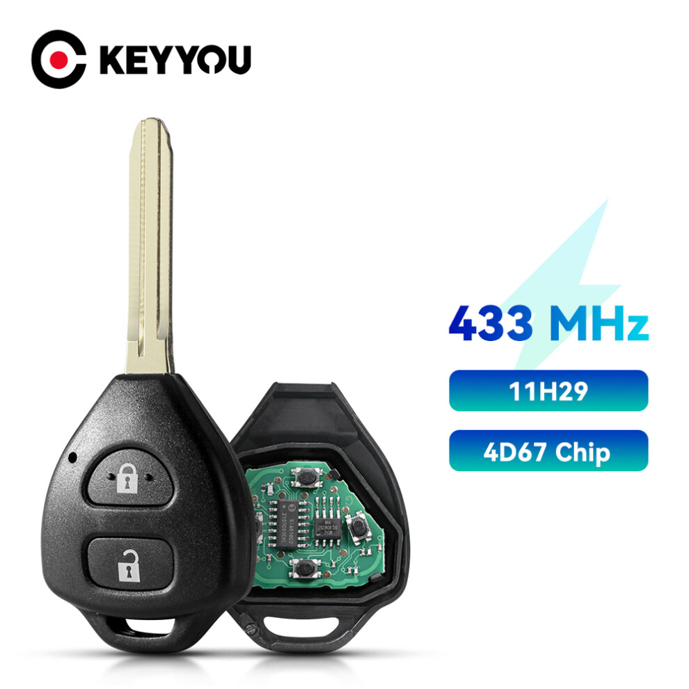 2 Buttons Smart Remote Car Key Fob 433Mhz Id67 Chip 11H29 For Toyota Rav4 Corolla Europe 2006 2007 2008 2009 2010 6935161637755