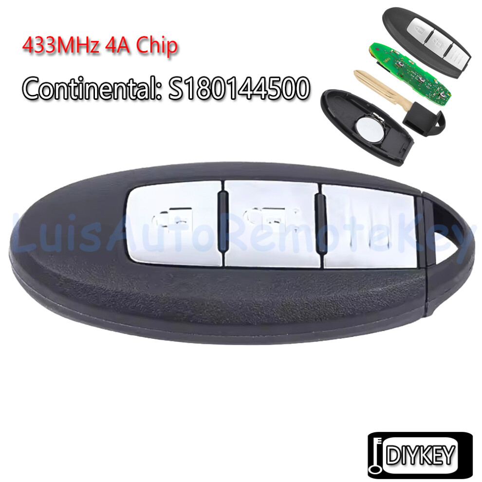 2 Buttons Smart Remote Car Key Fob 433Mhz 4A Chip For Nissan Kicks Qashqai X-Trail 2019 2020 P/N: 285E3-5Rf0a S180144500 Kr5txn1 6935161637748