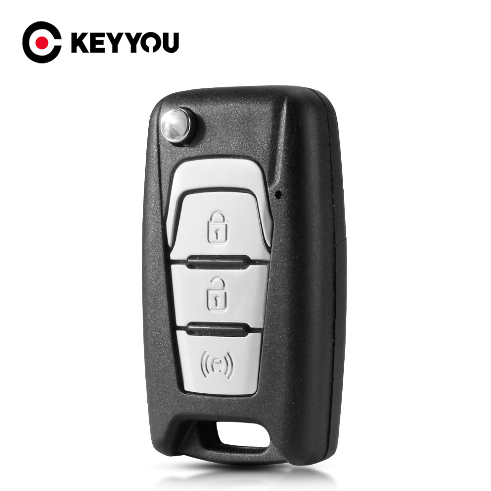 Flip Folding Remote Car Key Shell Case 3 Buttons For Ssangyong Korando Actyon C200 2016 2017 6935161663976