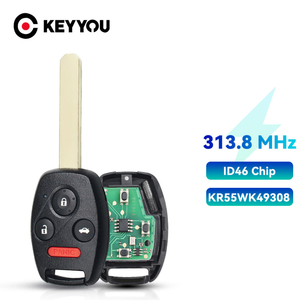 4 Buttons 313.8 Mhz Kr55wk49308 Car Remote Key For Honda Accord Sedan Pilot Civic Crv 2008-2012 Auto Key Fob Id46 Chip 6935161644227