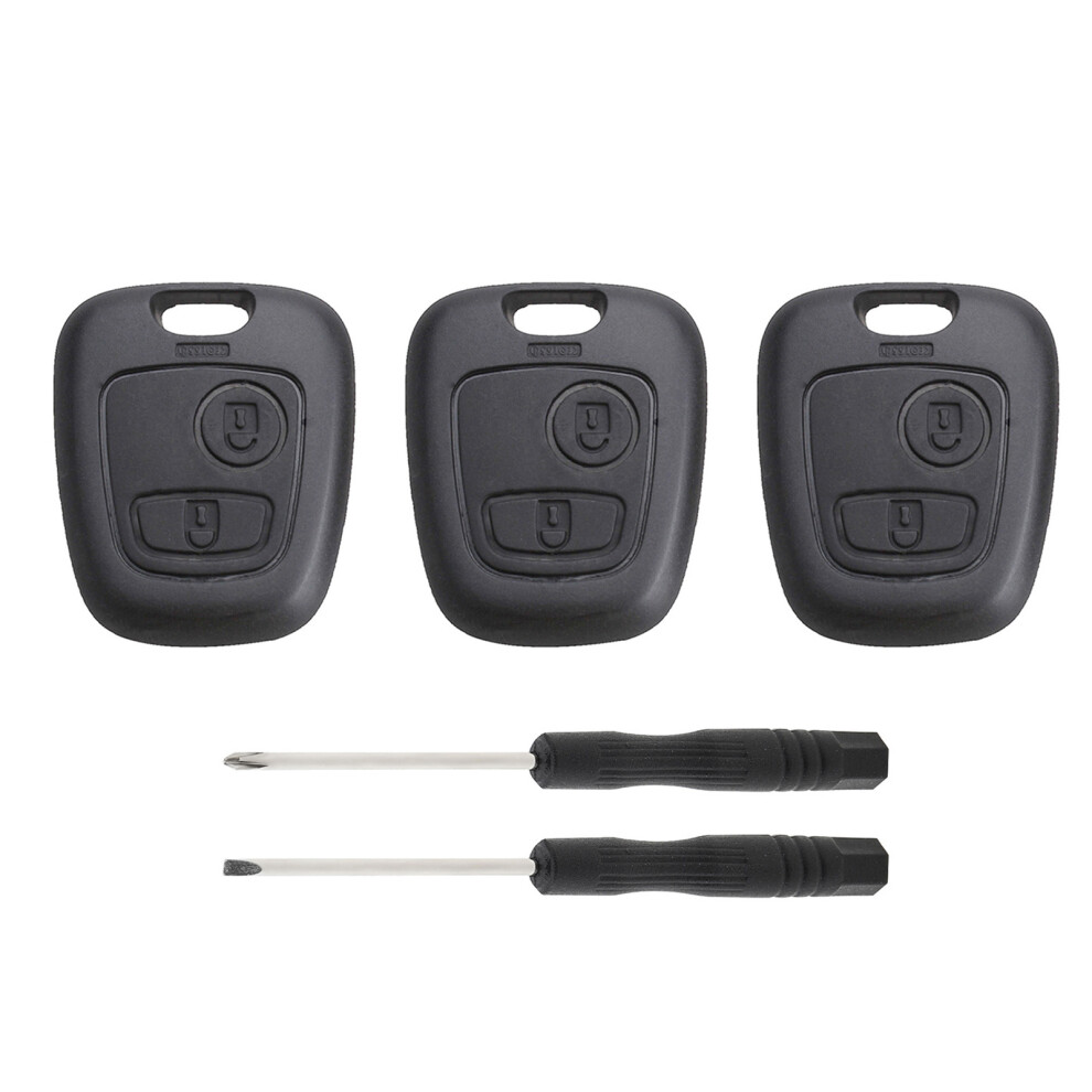 3Pcs 2 Buttons Car Key Fob Shell Case Fit For Peugeot 106 107 206 207 307 406 407 Car Remote Key Shell Cover Replacement 6935161643794