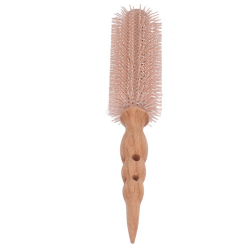 Brosse ronde en aluminium bois de hêtre nylon queue pointue 1