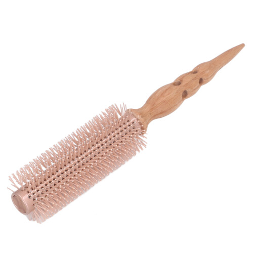 Brosse ronde en aluminium bois de hêtre nylon queue pointue 2