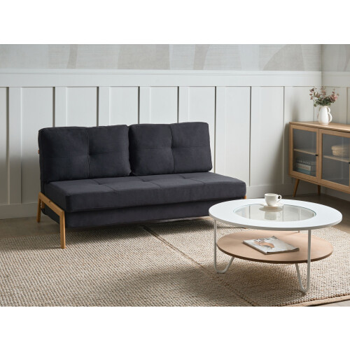 Beliani Sofa Bed 2 Seater EDLAND Fabric Black 1
