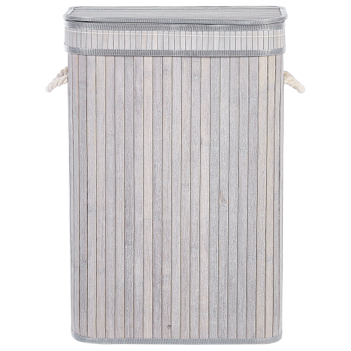 Beliani Laundry Basket KALUTARA Bamboo Grey 2