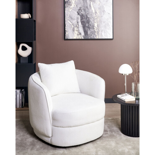 Beliani Swivel Armchair ANDALEN Fabric White 1