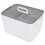 Large Double Layer Office Storage Box White ABS 21x28.4x21.9cm 2