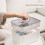 Large Double Layer Office Storage Box White ABS 21x28.4x21.9cm 3