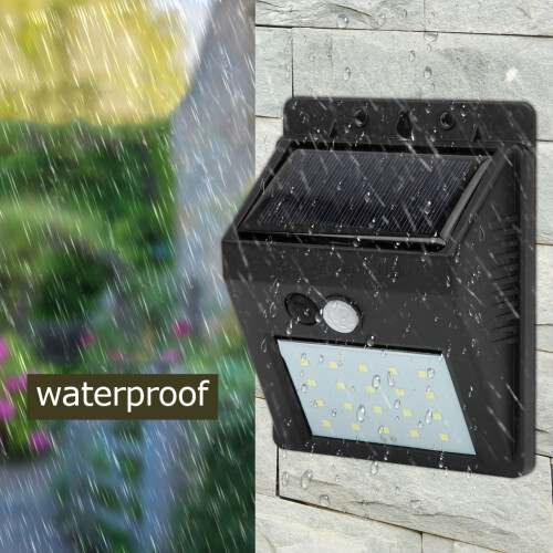 Solar Sensor Wall Lamp 20LED Black, 1200mAh, 9.5cm x 12.2cm 2