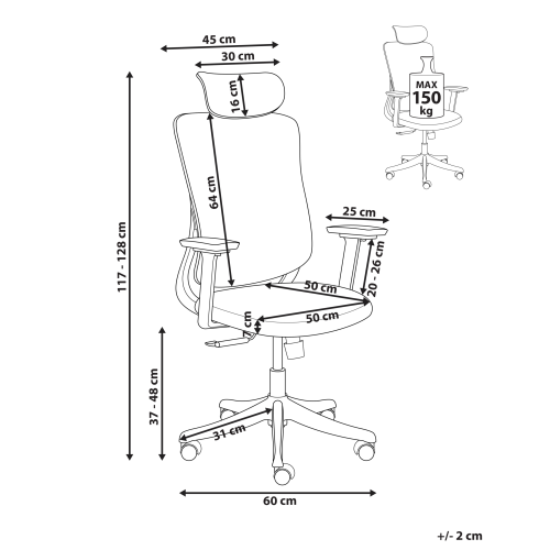 Beliani Office Chair PARTNER Grey 2