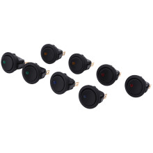 8PCS LED Dot Light 12V Car Auto Boat Round Rocker /OFF TOGGLE SPST