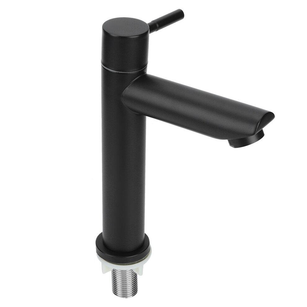 G1/2In Black Stainless Steel Bathroom Single Cold Faucet, 180Mm X 120Mm 5011388329619