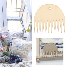 11-Zähne Holz-Loom-Kamm für Wandteppich und Weberei DIY geflochtenes Zubehörwerkzeug