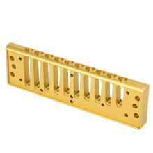 10-Loch Blues-Harmonika-Schlitzteil für HOHNER SP20 Aluminiumlegierung Zubehör Gold