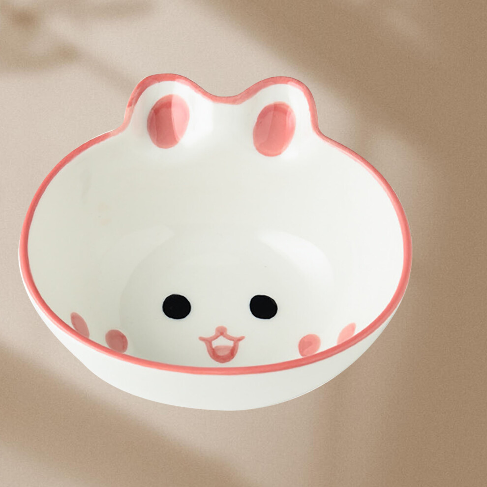 Kids Ceramic Animal Shape Rice Bowl 300G Reusable Dinnerware Cream