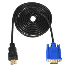 HDTV  Gold Male To VGA HD-15 Male 15Pin Adapter Cable 6FT 1.8M 1080P