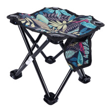 Portable Canvas Camping Stool, Blue, Lightweight Folding Chair for Outdoors