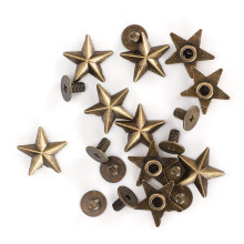 DIY Clothes & Shoes Decor Rivet Studs 14mm Bronze Star Shape with Screws
