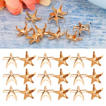 Star Rivets 200pcs 5-Pointed Claw Nails Gold 10mm DIY Bag Hat Decor Accessories