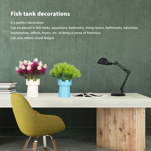 2pcs Artificial Aquarium Flower, Colorfast 2