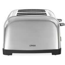 Toaster 4 Schlitze - LIVOO - DOD197 - 1700 W - 2 unabhängige und einstellbare Thermostate: 7 Stufen - Edelstahl
