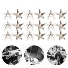 Star Rivets Set 200Pcs 5-Pointed Claw Nails for Crafts Bags Hats Silver 10MM