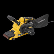 Bandschleifer - POWERPLUS - POWX0461 - 900 W - Breites Schleifband - Inklusive: Aufbewahrungskoffer und 3 Zubehörteile