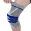 Sports Knee Support Brace Silicone Spring Protector, Dark Blue - L 1
