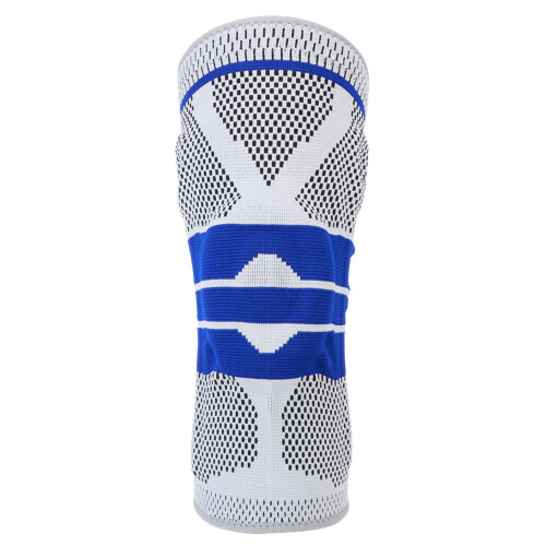 Sports Knee Support Brace Silicone Spring Protector, Dark Blue - L 1