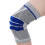 Sports Knee Support Brace Silicone Spring Protector, Dark Blue - L 11