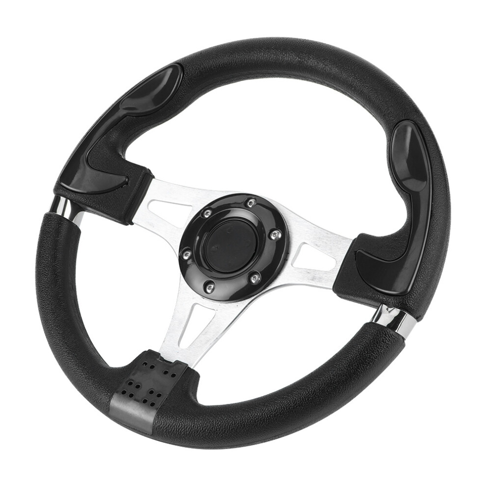 320Mm Car Sport Steering Wheel With Horn Button, Aluminum Pvc Plastic, Black 9321388335050