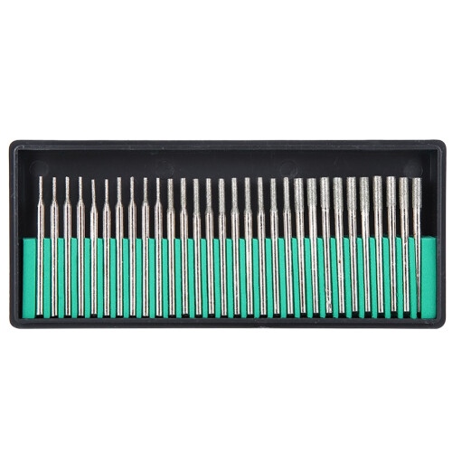 30PCS Diamond Needle Sanding Tool Set 1/2/3mm Cylindrical Grinders