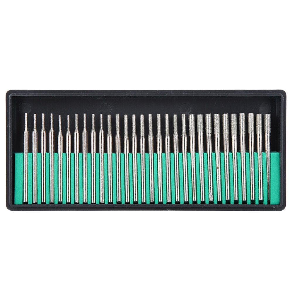30Pcs Diamond Needle Sanding Tool Set 1/2/3Mm Cylindrical Grinders 9441388335116