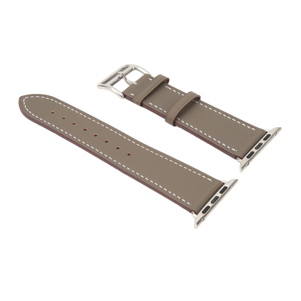 Leather Watch Band For Ios Series Se 8 7 6 5 4 3 2 1 42Mm 44Mm 45Mm Grey 8751388336879