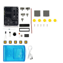 Kits Électroniques de Construction pour Console de Jeu Portable 7 Pixels, Ordinateur Monopuce 51, Pièces pour la Pratique Du Soudage, Rouge et Bleu