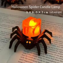 3 PCS Halloween Spider Candle Night Lights Haunted House Horror Party Decorations Spooky Party Supplies & Accessories