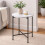 Modern Round Side Table White Marble Top & Metal Frame Bedside Table 5