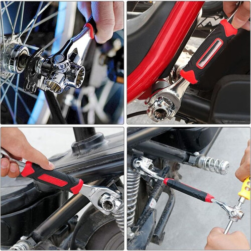 52 in 1 Socket Wrench, Stainless Steel Professional Multi-Functional Rotating Tools, 360 Degree Revolving Spanner 2