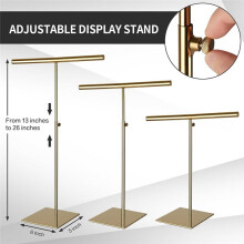 Necklace Holder Jewelry Stand Gold Polished Purse Display Stand 2Pcs Adjustable Height for Necklaces Bangles,Rings