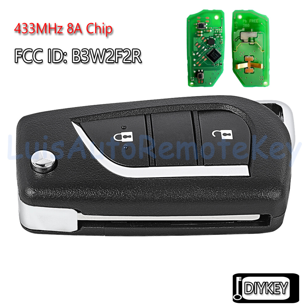 2 Buttons Oem Control Board Flip Remote Car Key Fob 433Mhz 8A Chip For Toyota Aygo Avensis Yaris 2019 Fcc Id: B3w2f2r 6935161637366