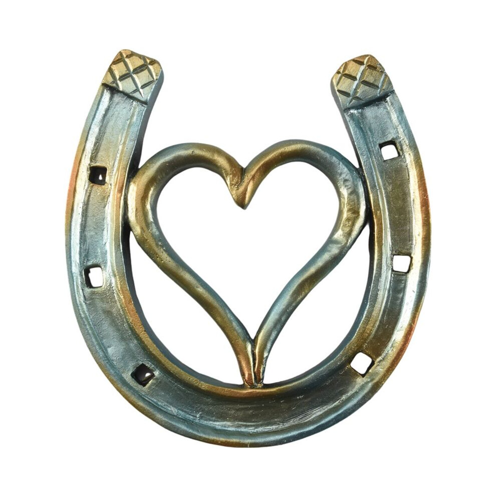 Handmade Horseshoe, Cast Horseshoe Wall Decor, Good Lucky Horseshoe, Hand Cast Horseshoe With Love Wall Decor B Wella Elements