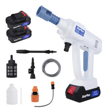 Rechargeable Portable High-Pressure Jet Washer 6-in-1 with 2 Batteries