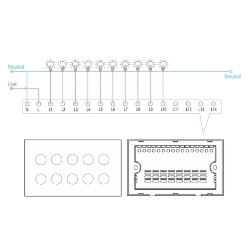 WIFI  Touch Light Wall  Interruptor Glas Panel 8 Gang Tuya  Life för Alexa  Home White 2