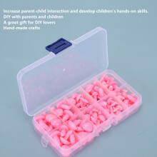 100PCS DIY Doll Nose Kit Black Bean Shape Accessories, Pink