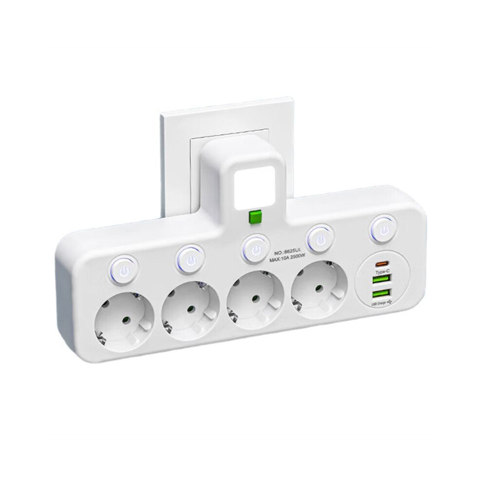 Tauoh Eu Plug Outlet 4 Sockets Electrical Socket No Extension Cord With Usb Type-C Two Specifications