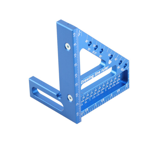 Règle carrée en aluminium multi-angle 3D, guide à onglet 45/90 2