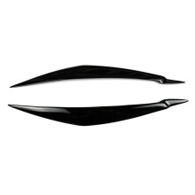 For  E71 X6 2008-2015 E70 X5M 2006-2013 Car Gloss Black Headlights Eyebrow Eyelid Trim Cover Sticker Resin